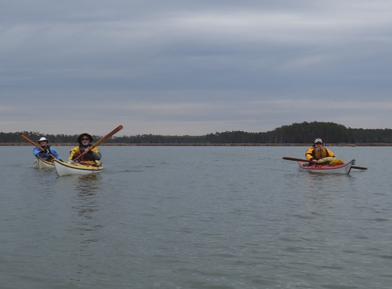 Ethel, Hank, and Debbie in their kayaks