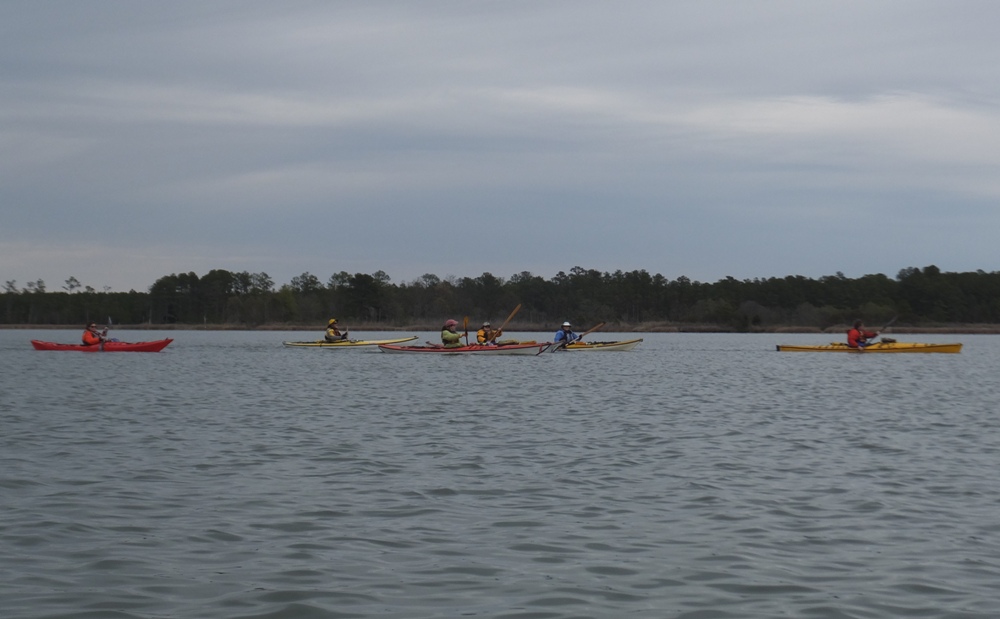 Big group of kayakers