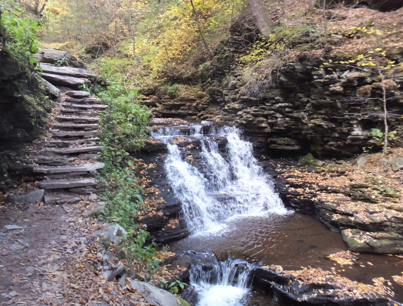 The trail always kept us within close view of the falls and the creek