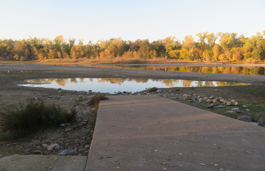Boat ramp on the low American River