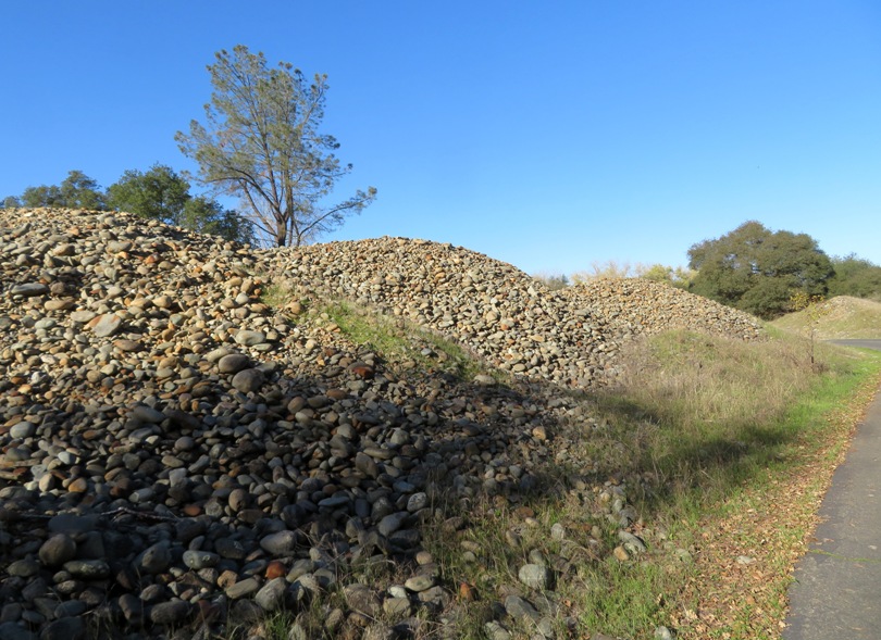 Big piles of rocks from the gold rush
