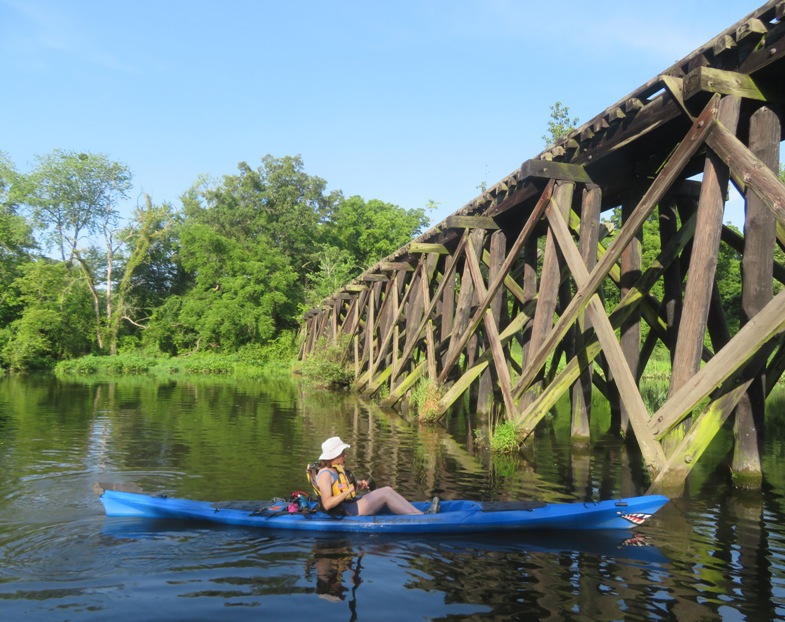 Norma at old train bridge