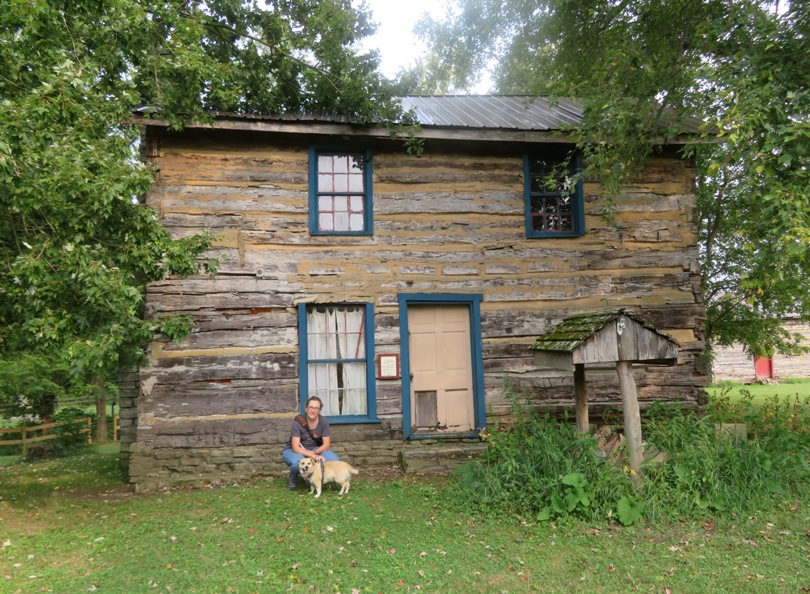 Norma and Daphne in front of Luken's Cabin