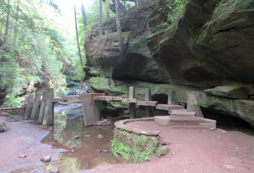Norma and Daphne on concrete bridge