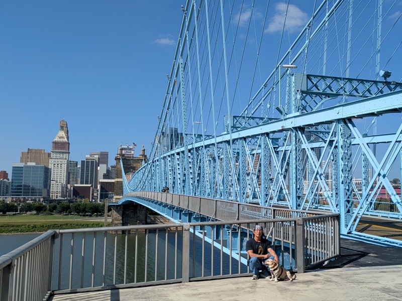 Daphne and I on suspension bridge