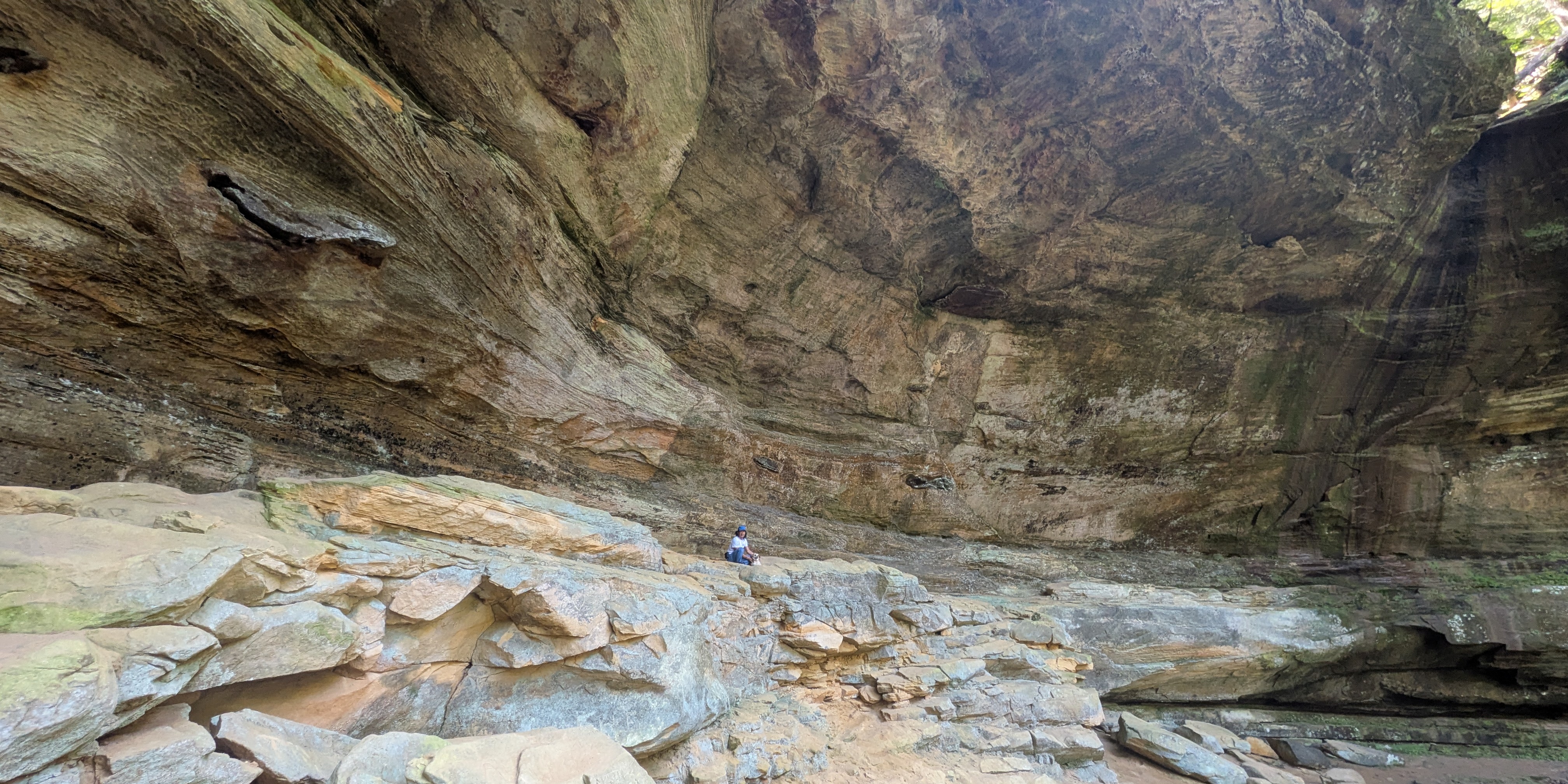 Daphne and I at Cantwell Cliffs with the dry Buck Run waterfall on the right