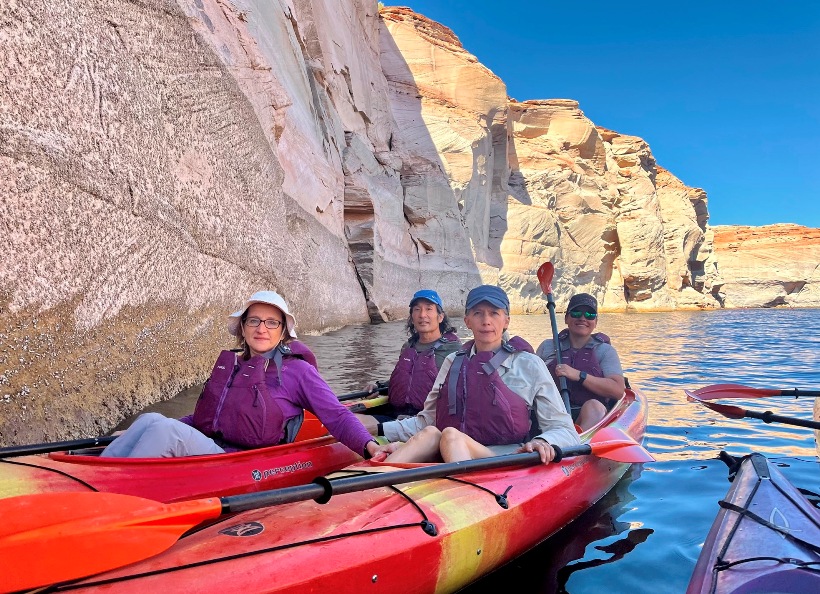 The four of us in two tandem kayaks