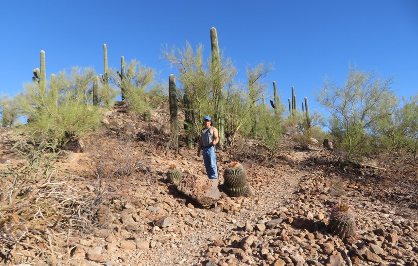 Me with lots of cacti behind