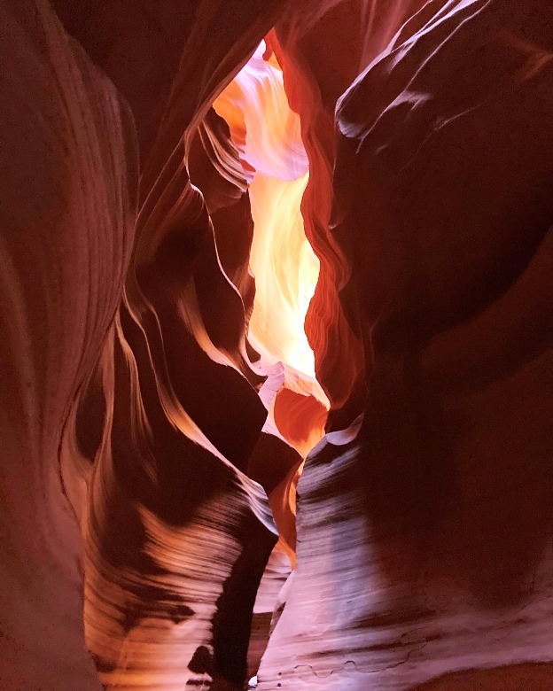 Illuminated rocks creating interesting colors