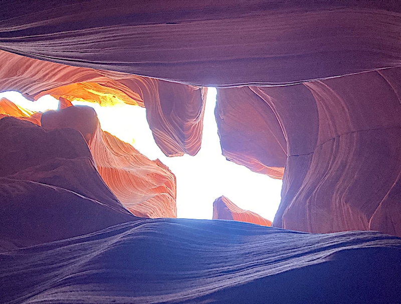 Upward view showing the 'X'