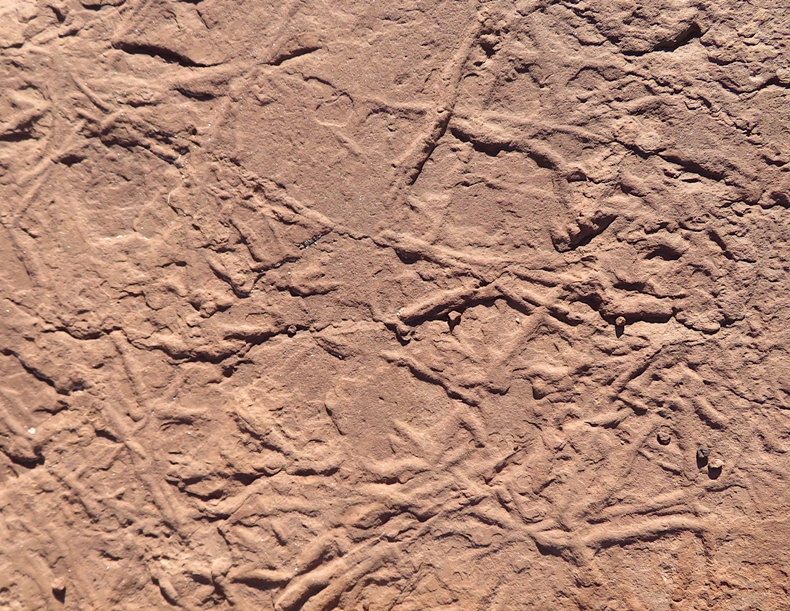 Raised lines in stone