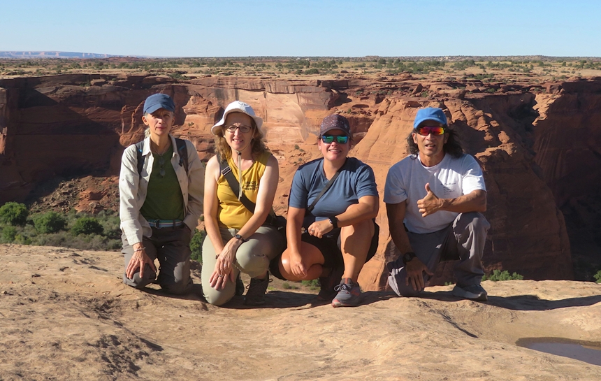 The four of us with the canyon behind