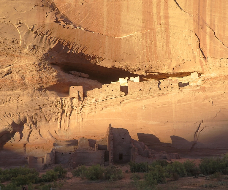 Ruin seen from canyon floor