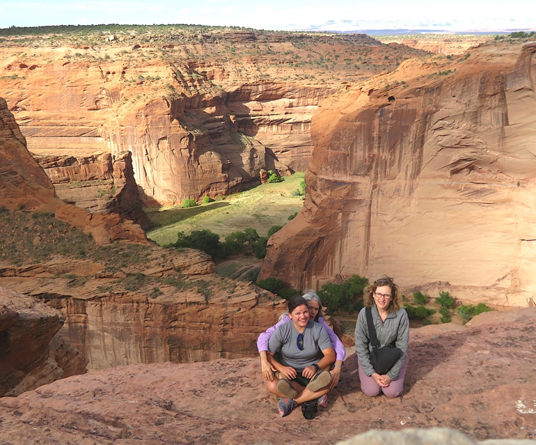 Robin, Carmen & Norma with the canyon behind