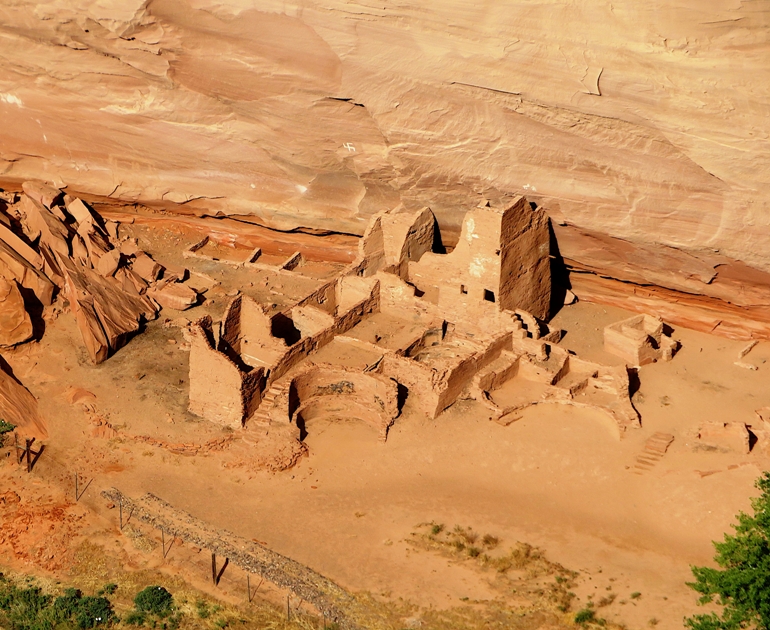Ruin at the base of the previous cliff