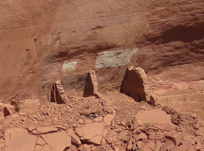 Zoomed-in view of ruin