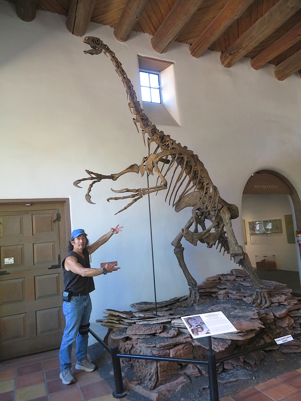 Me with therizinosaur skeleton