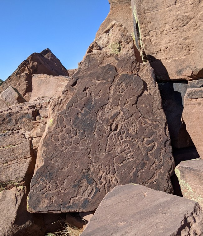 Various patterns including something on the left that resembles honeycomb