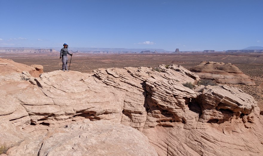 Me standing on an outcropping of white rocks