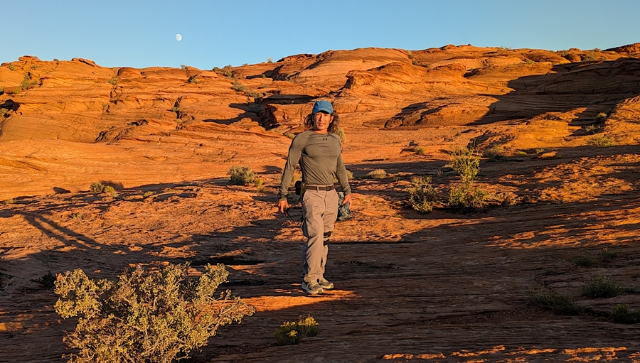 Me standing with the moon behind