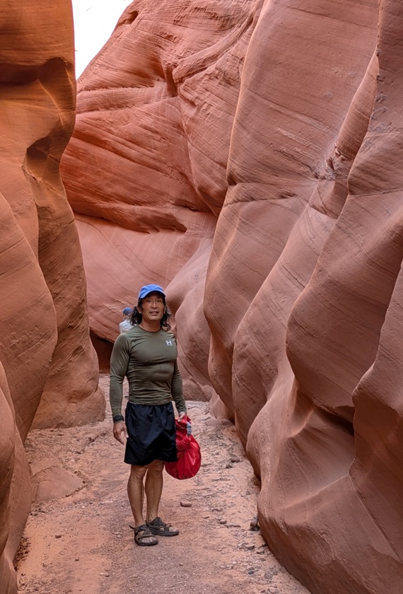 Me with red rock canyon walls