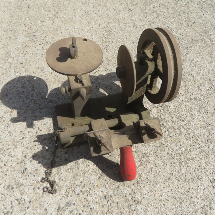 Hand-powered key duplicator from a different view