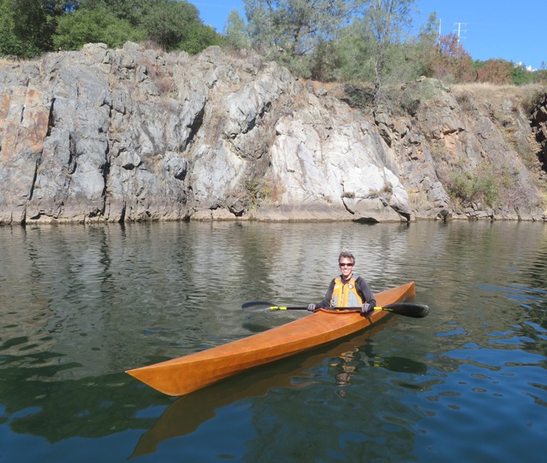 Ken in his homemade kayak