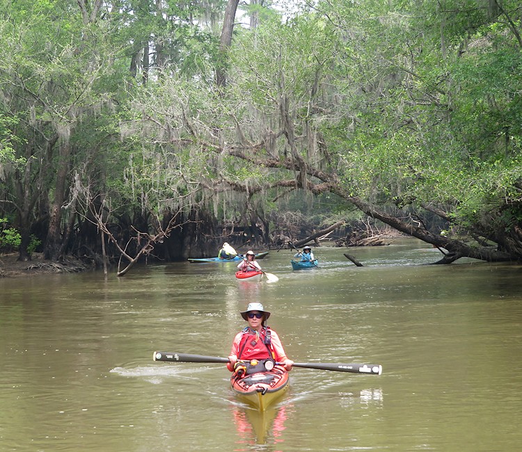 Mary in her kayak