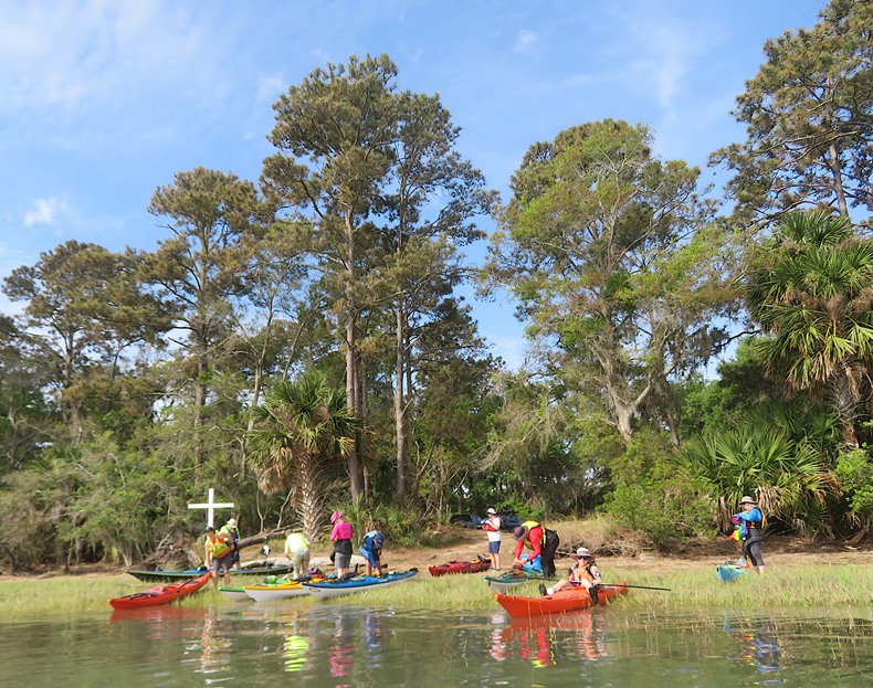 Group launching on beach