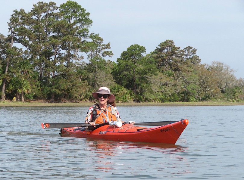 Cheryl in her kayak