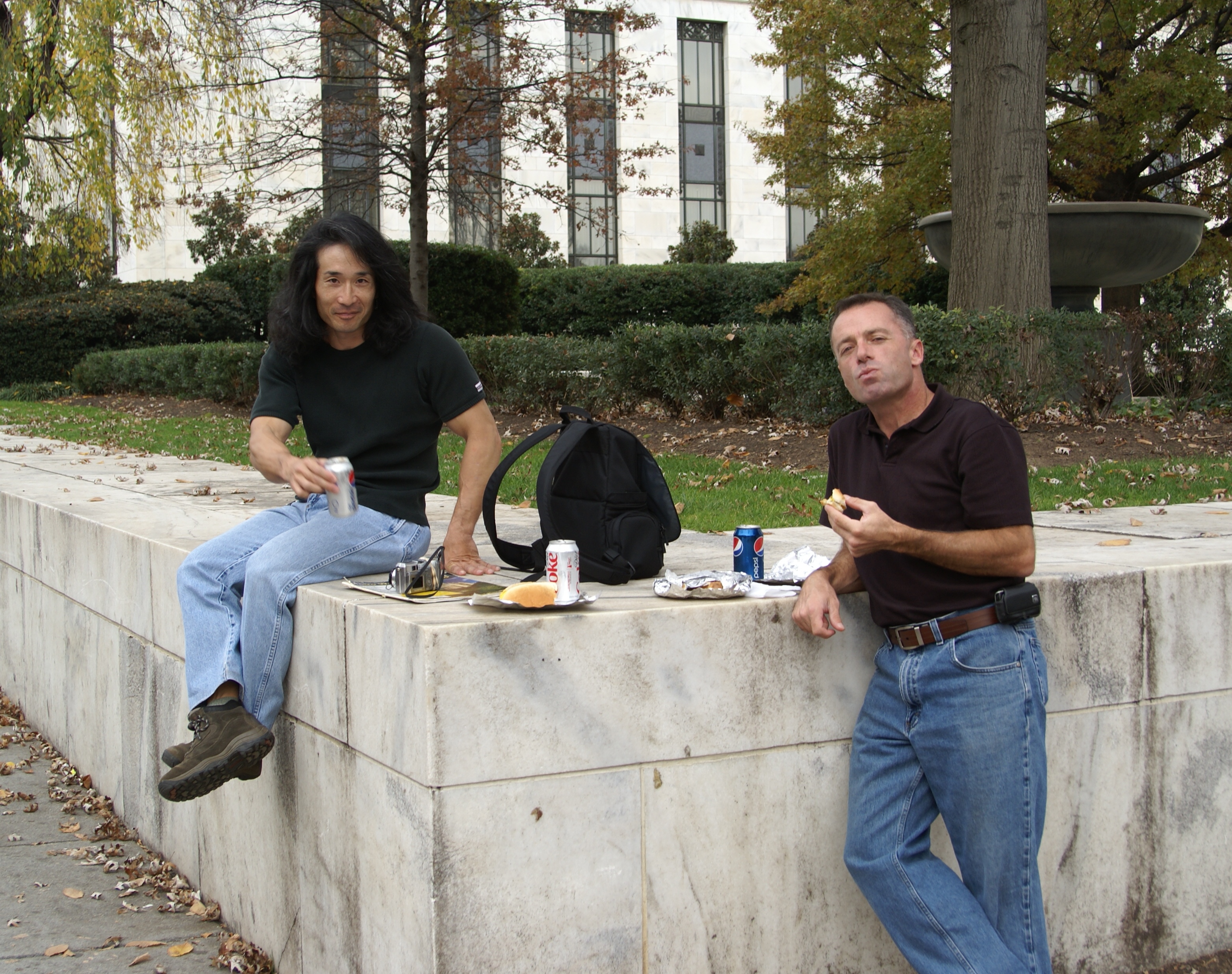 Mike and I eating lunch