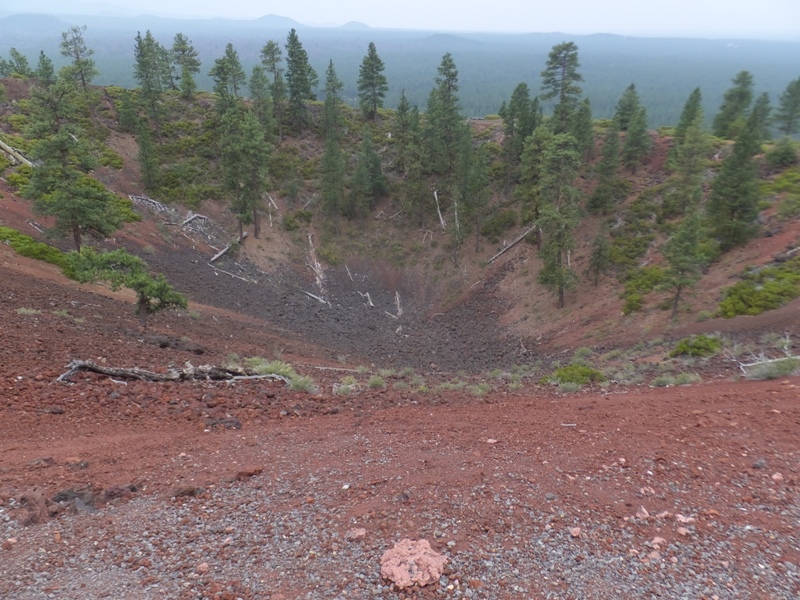 Looking down into the crater