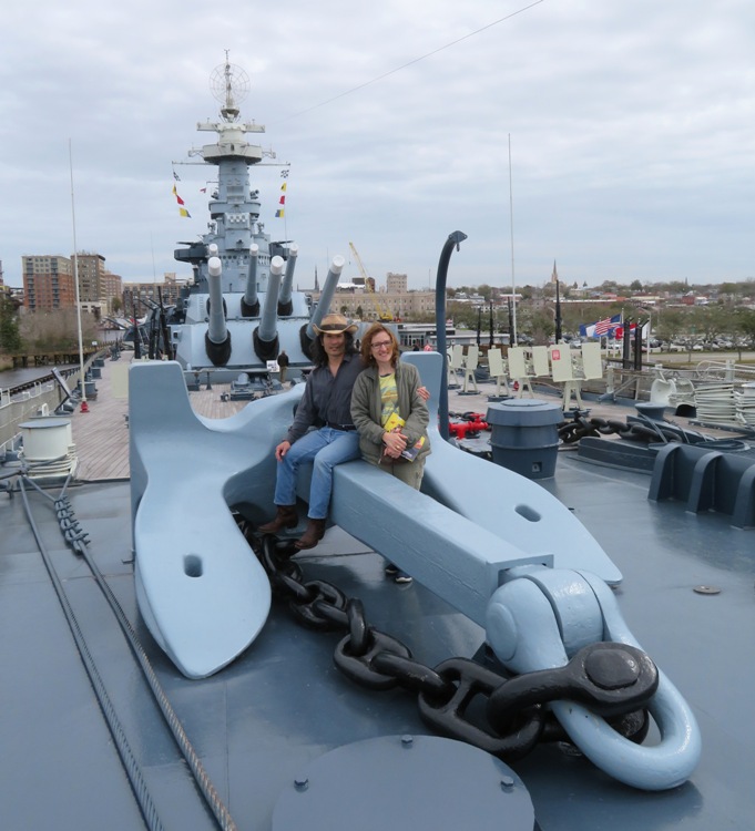 Norma and I sitting on the anchor