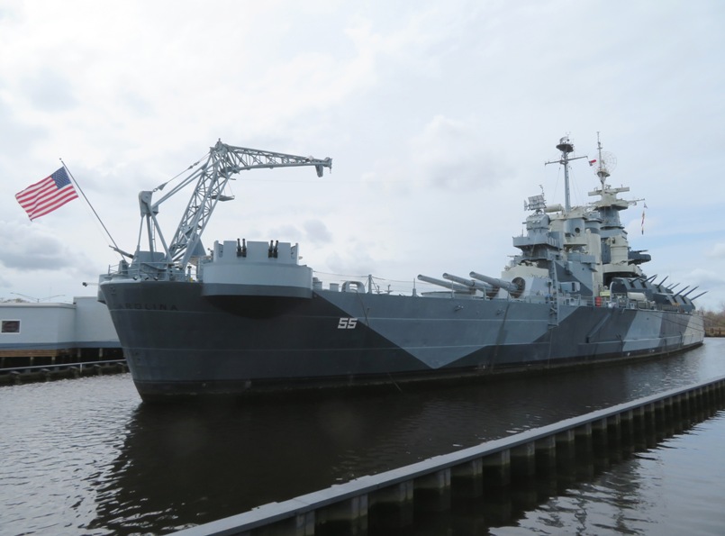 Front port view of USS North Carolina