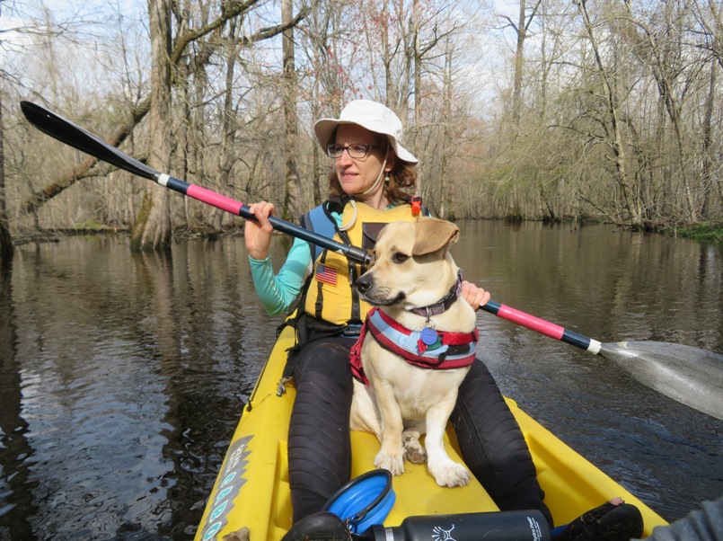 Norma and Daphne on kayak