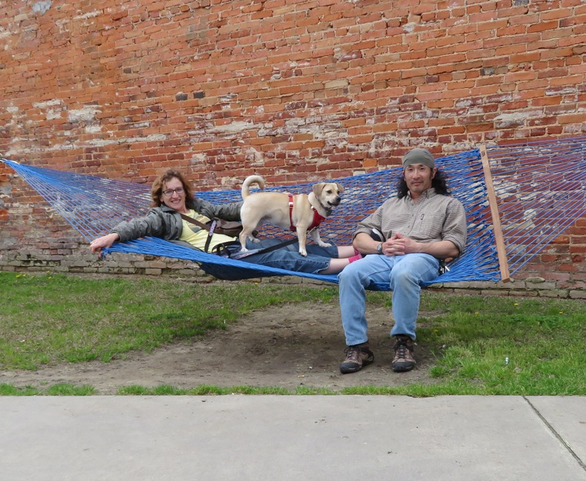 Norma, Daphne, and I on a hammock