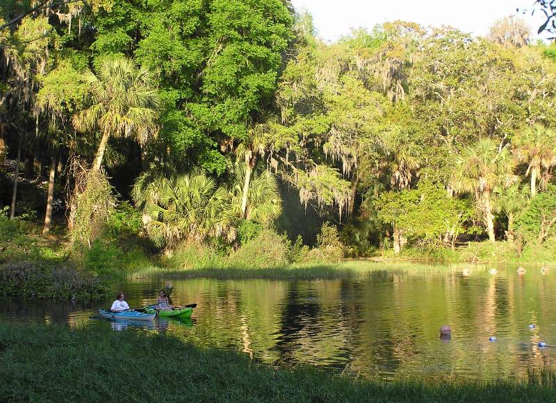 Kayakers near the headsprings
