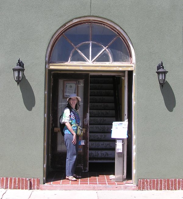 Norma at entrance to the Inn