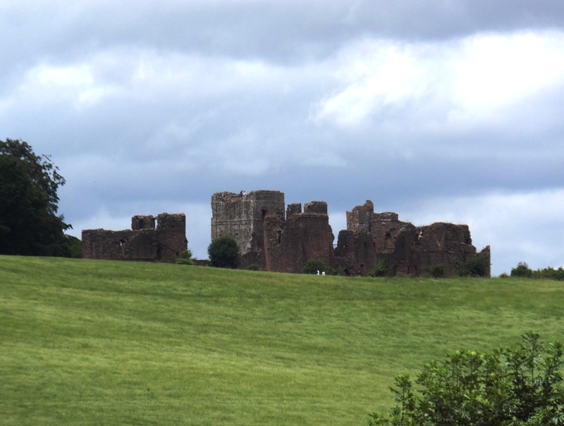 The ruins of Goodrich Castle as seen from the restaurant