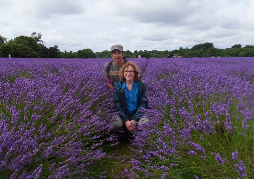 Norma and me in a field of purple