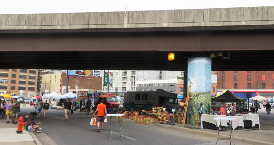 Baltimore Farmers Market under highway