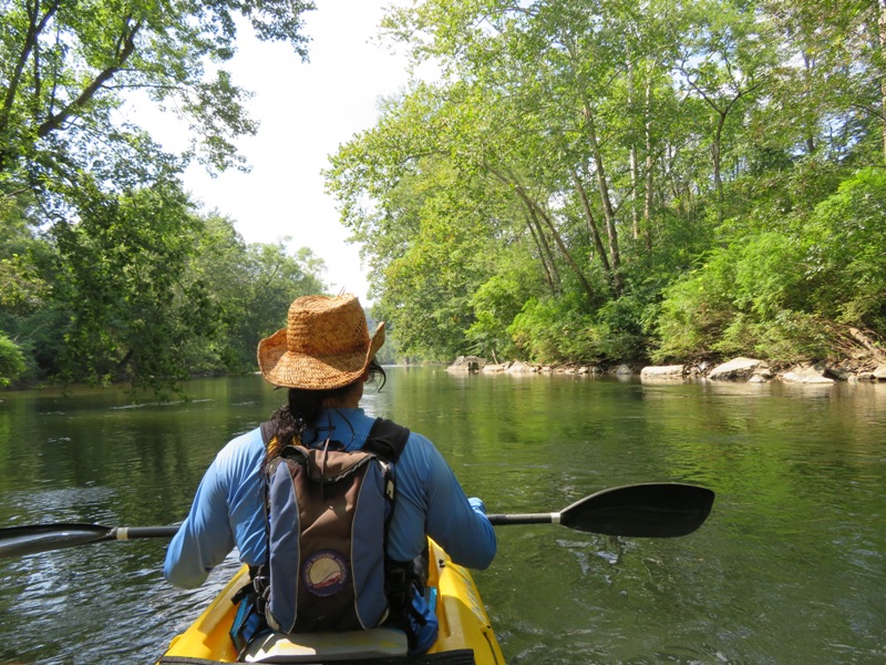 Me on the kayak surrounded by clean water