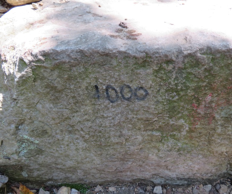 Stone step marked with '1000'