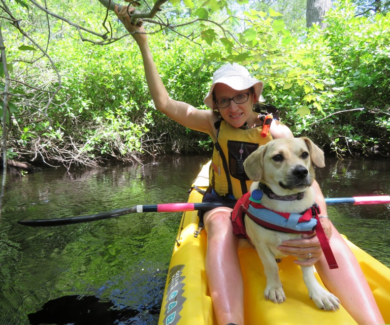 Norma and Daphne on the kayak