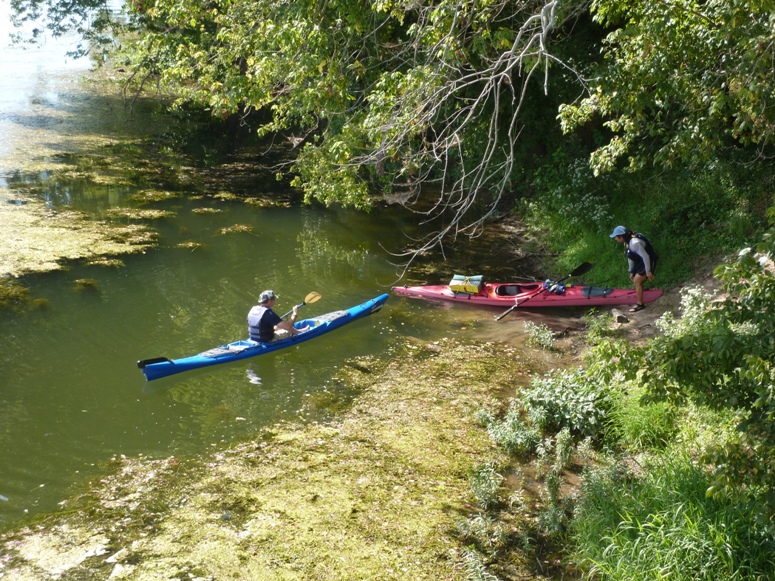 Jimmy and me pulling ashore to portage