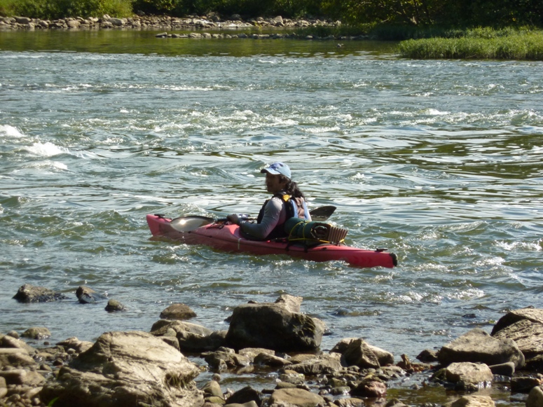 Me in my kayak on class one whitewater