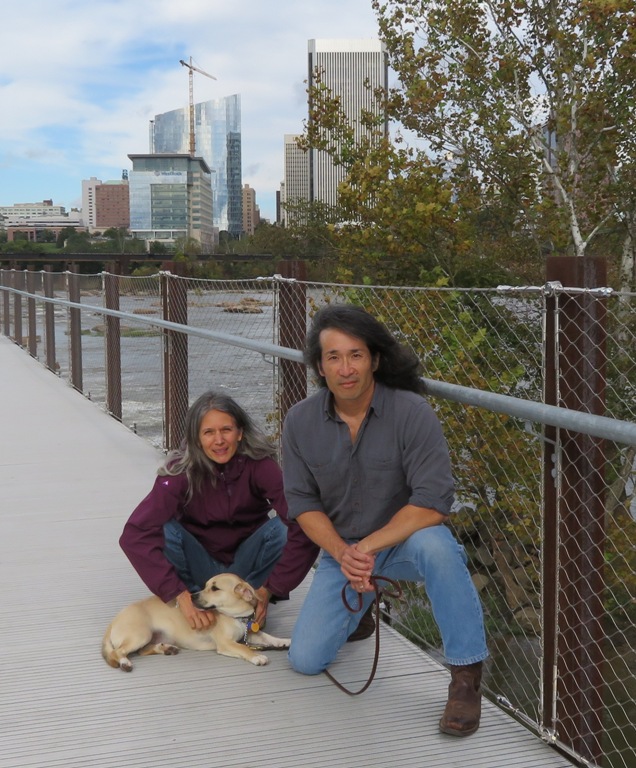Carmen, Daphne, and me on the Potterfield Memorial Bridge