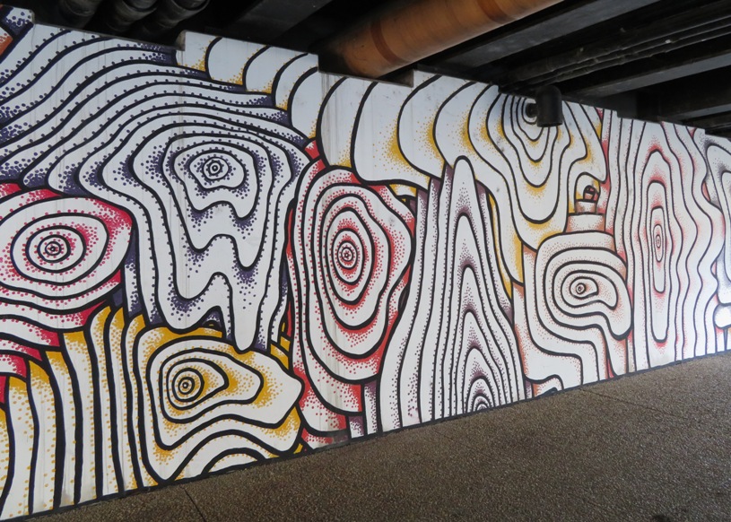 Graffiti art resembling ribosomes