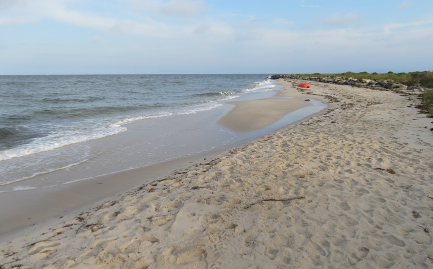 Beach at south end of island