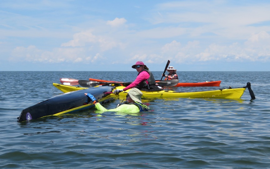 Ginzy performing a T-rescue on Dr. Greg's boat